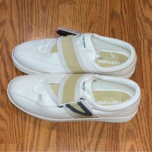Tretorn White Sneakers with Tan elastic Straps women’s SIZE 8 NWT